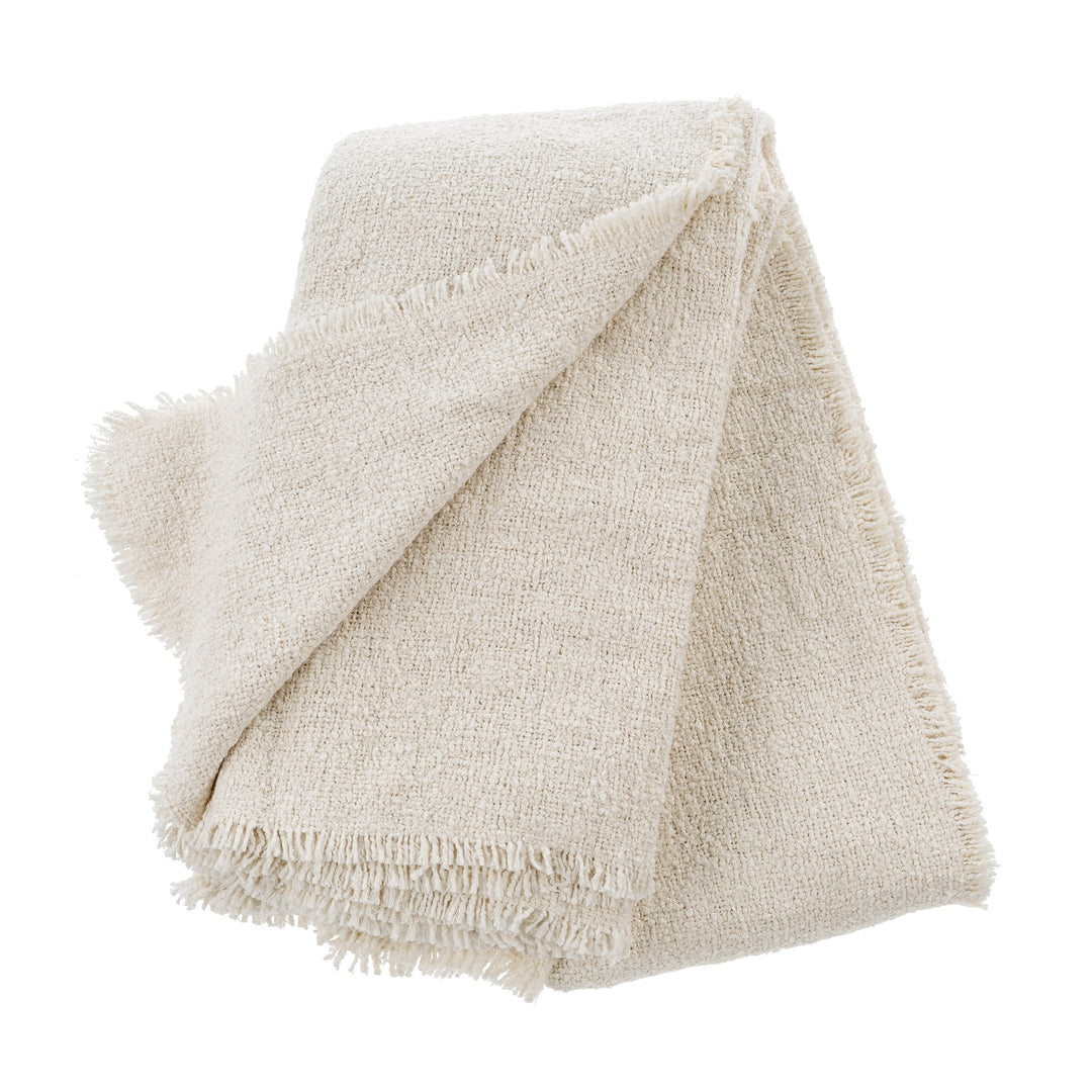Fringed Boucle Bed Blanket