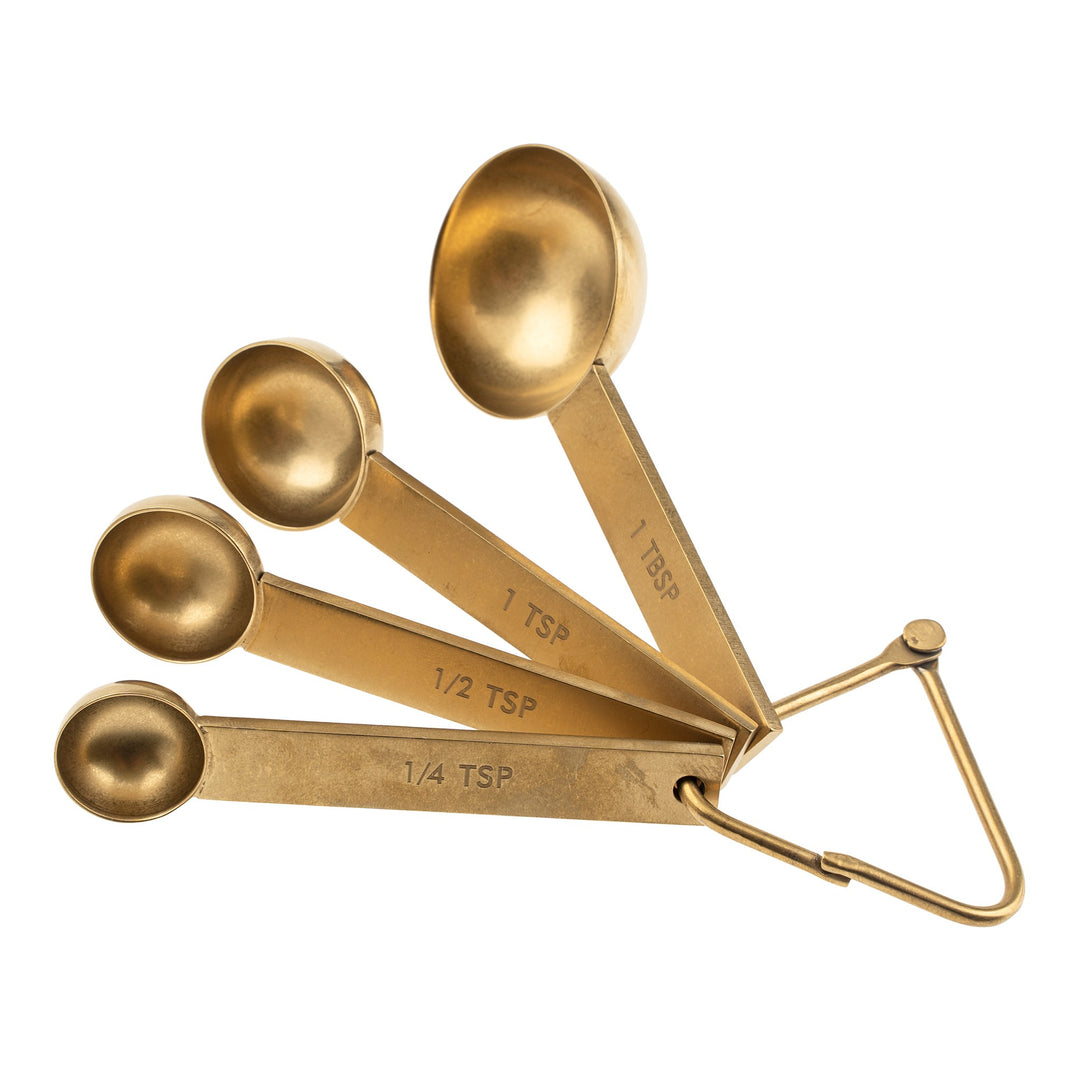Cultivar Measuring Spoons S/4, Tumbled Gold