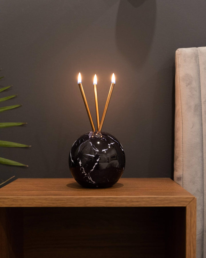 Neva Vase, Black Marble
