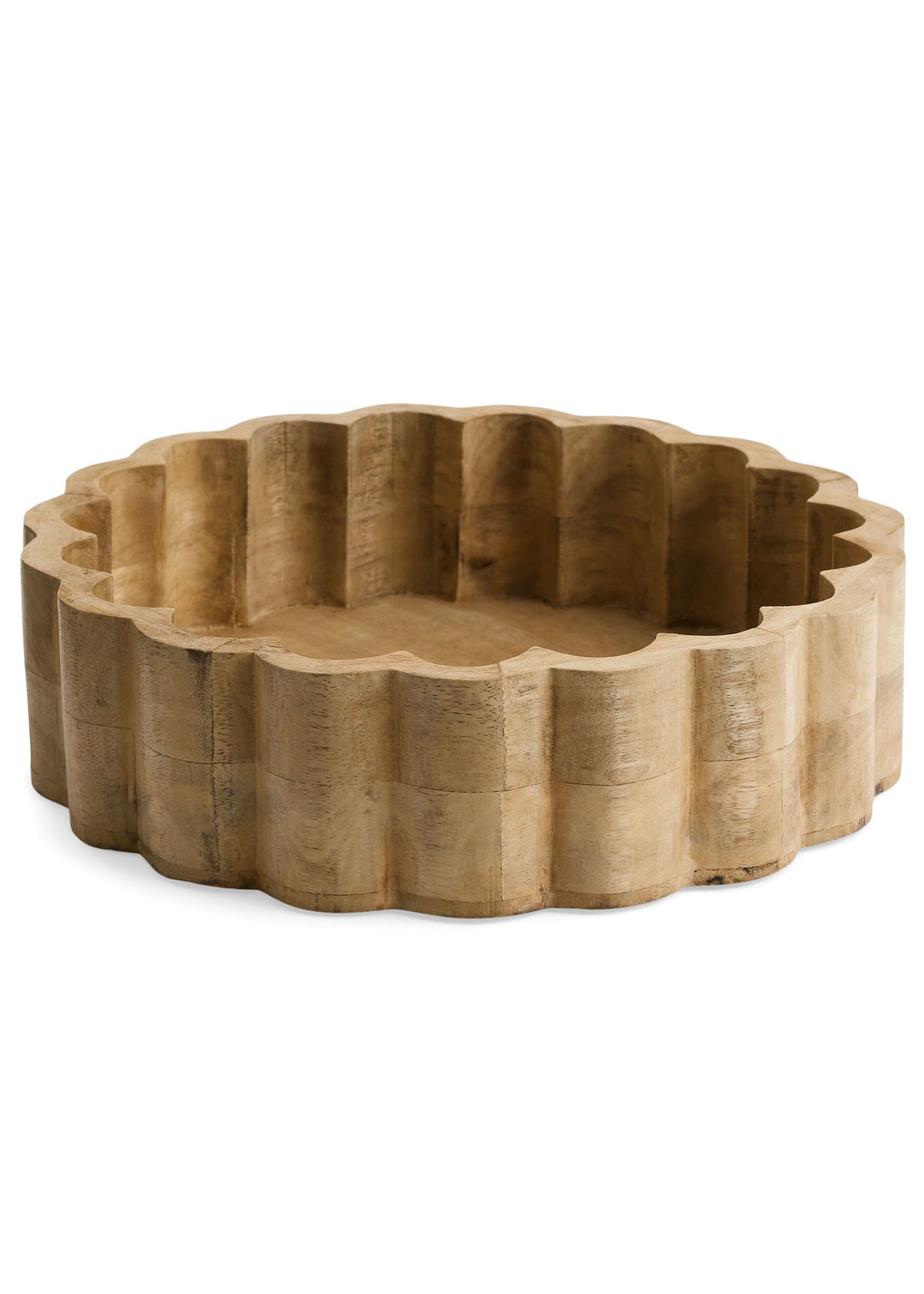 Scalloped Mango Wood Bowl