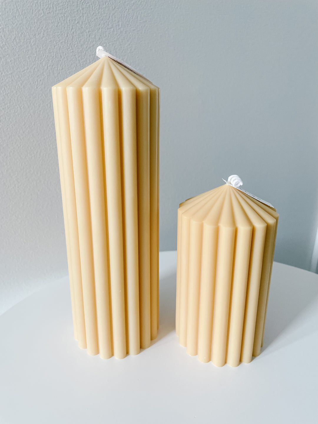 Ribbed Pillar Candle