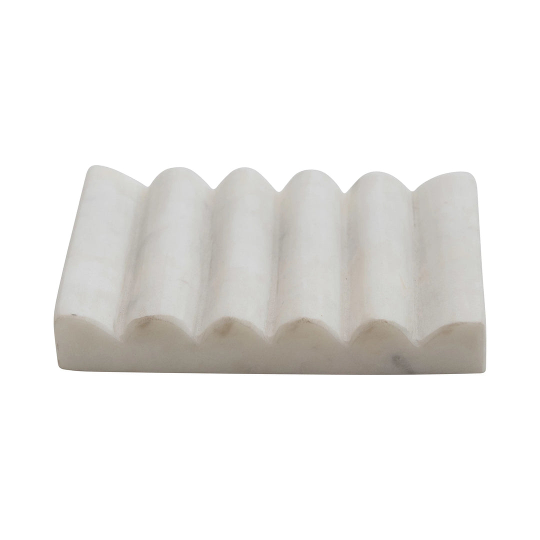 Carved marble soap dish