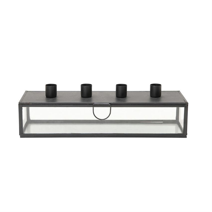Metal and Glass Candle Holder/ Case