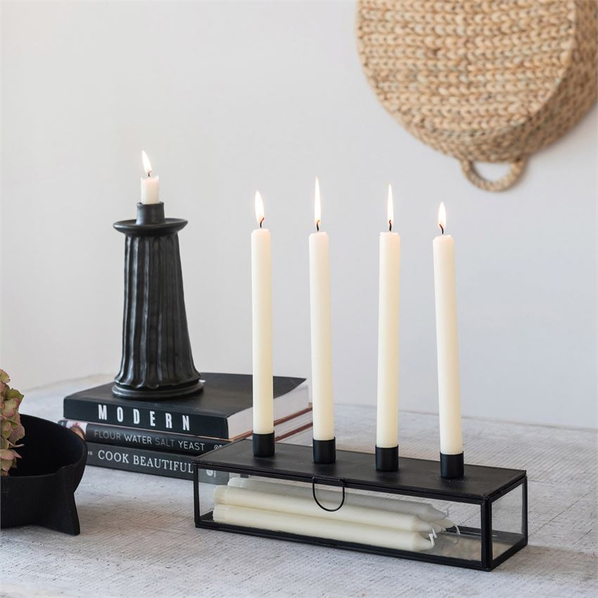 Metal and Glass Candle Holder/ Case