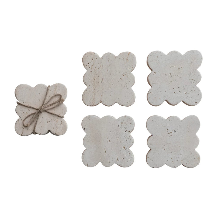 Scalloped Travertine Coasters