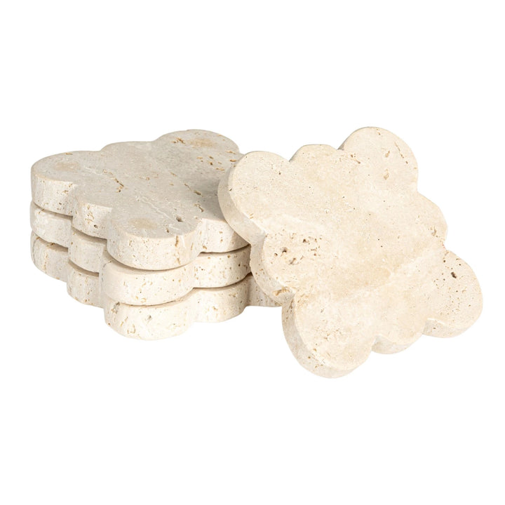 Scalloped Travertine Coasters