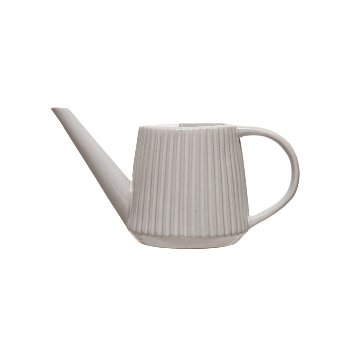 1 Quart Stoneware Fluted Watering Can