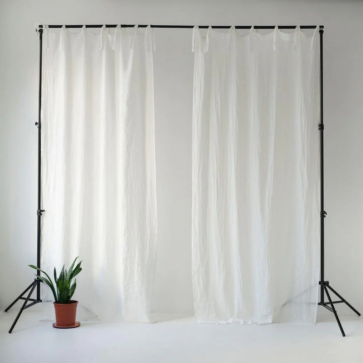 Linen Tie Top Curtain | Set of 2