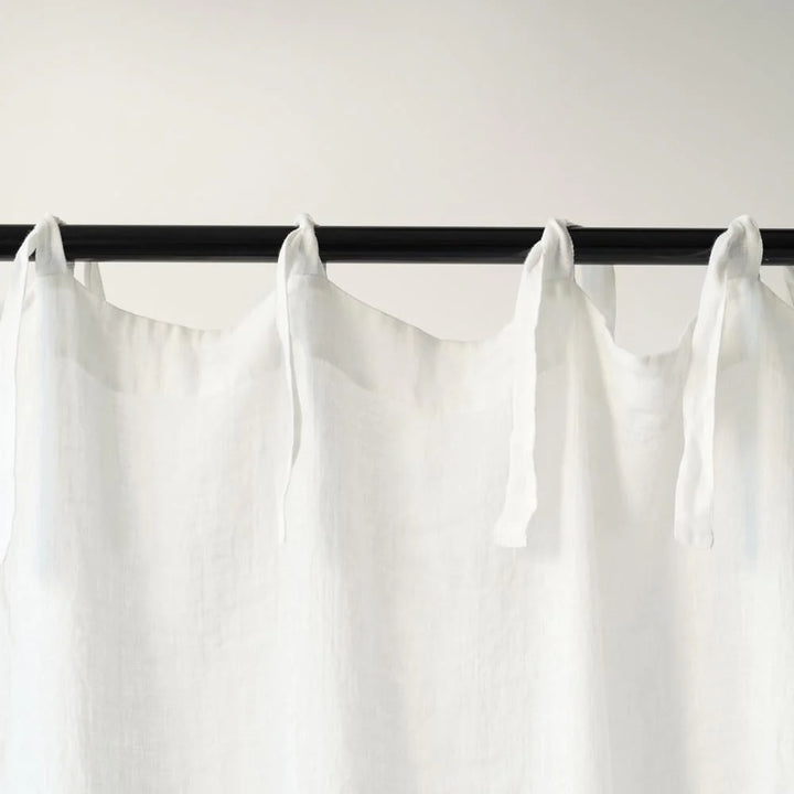 Linen Tie Top Curtain | Set of 2