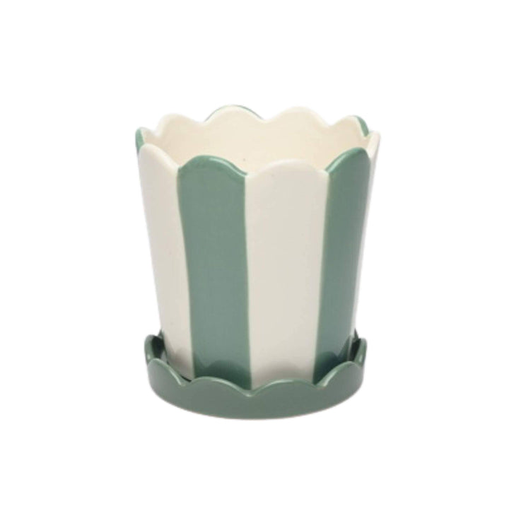 Striped Pot with Sauser