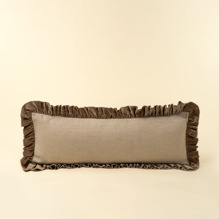 Velvet Ruffle Linen Pillow