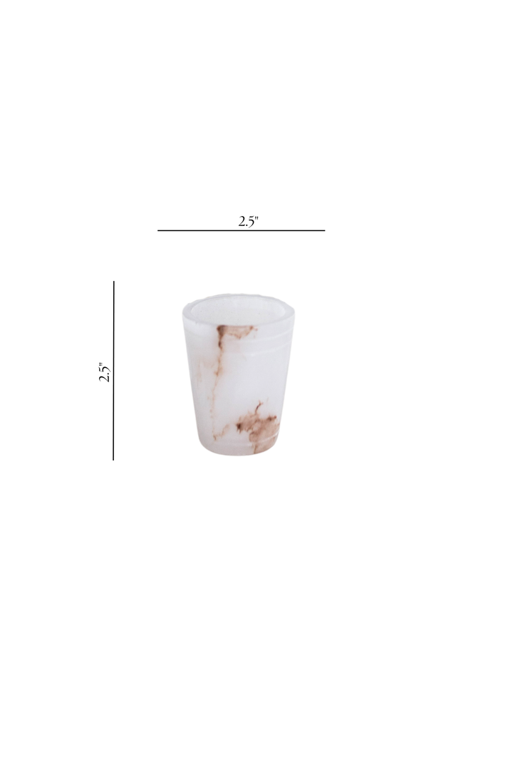 White Alabaster Shot Glasses Set