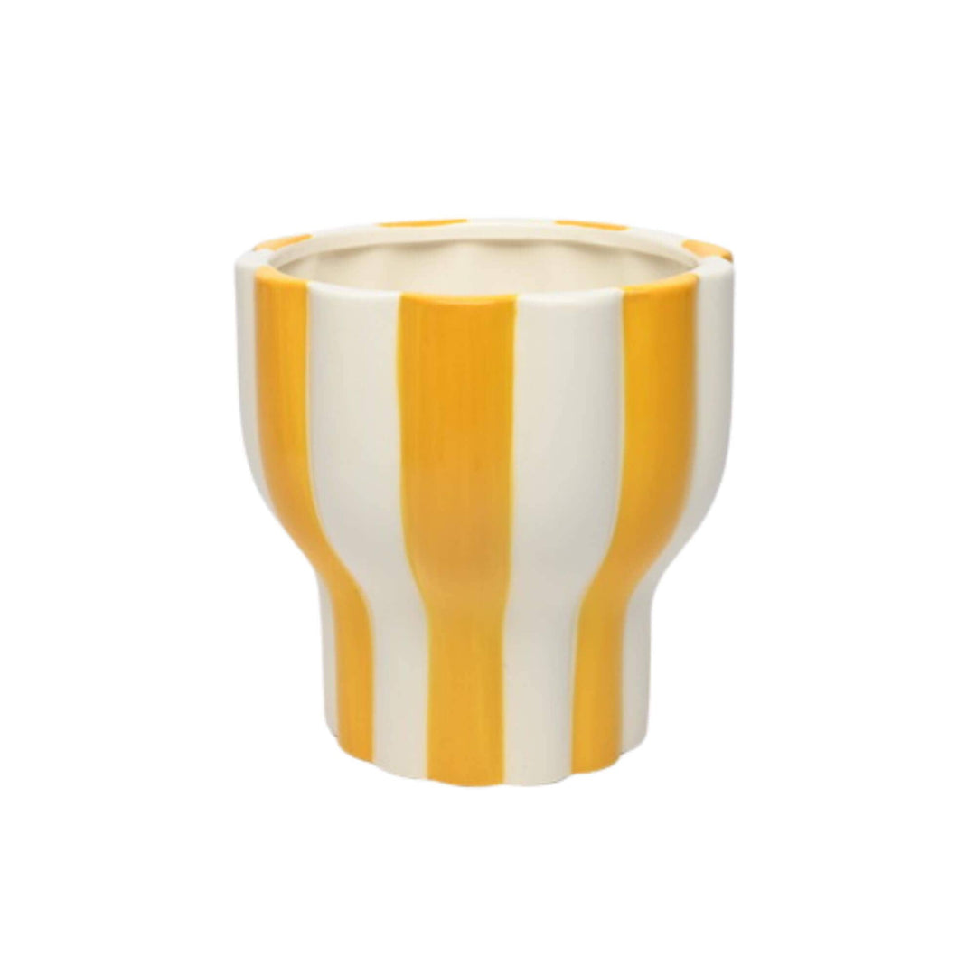 STRIPED TAPERED POT