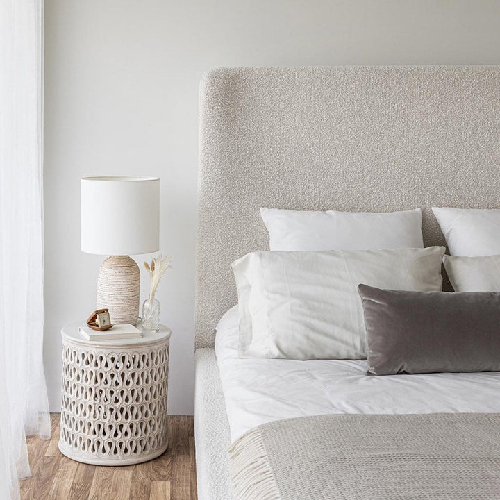 Faye King Bed - Off White
