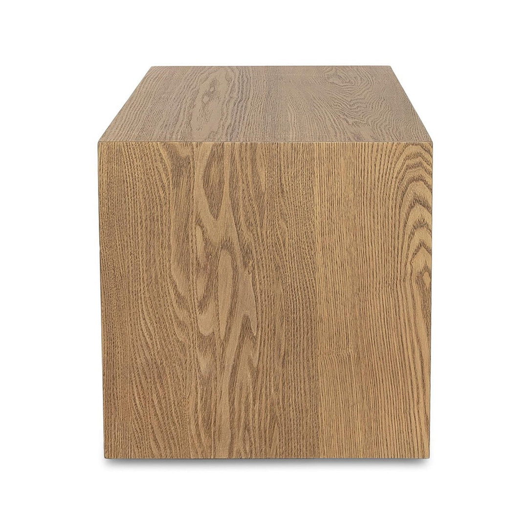 Forest Coffee Ottoman - Cream and Blonde Oak