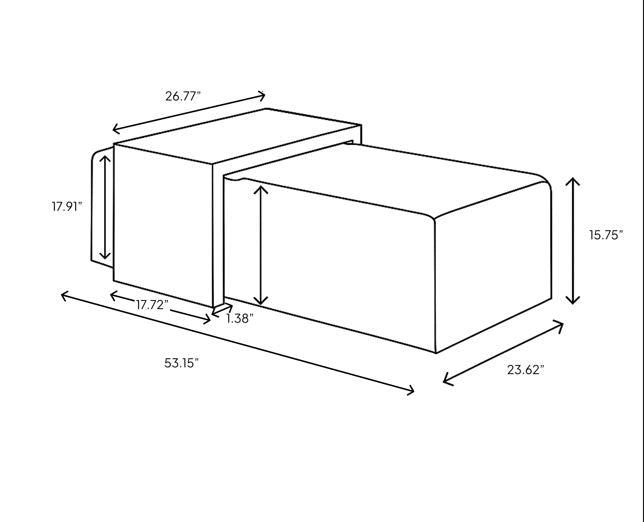 Forest Coffee Ottoman - Cream and Blonde Oak