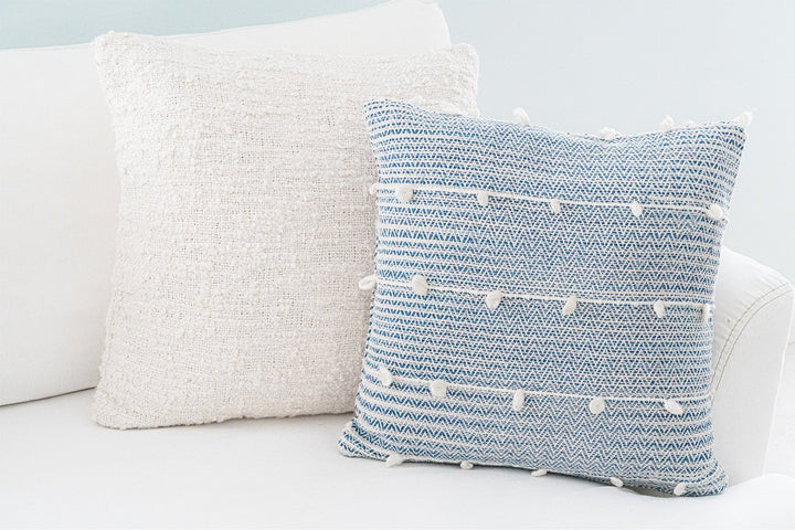 Indigo Blue Textured Pillow Cover