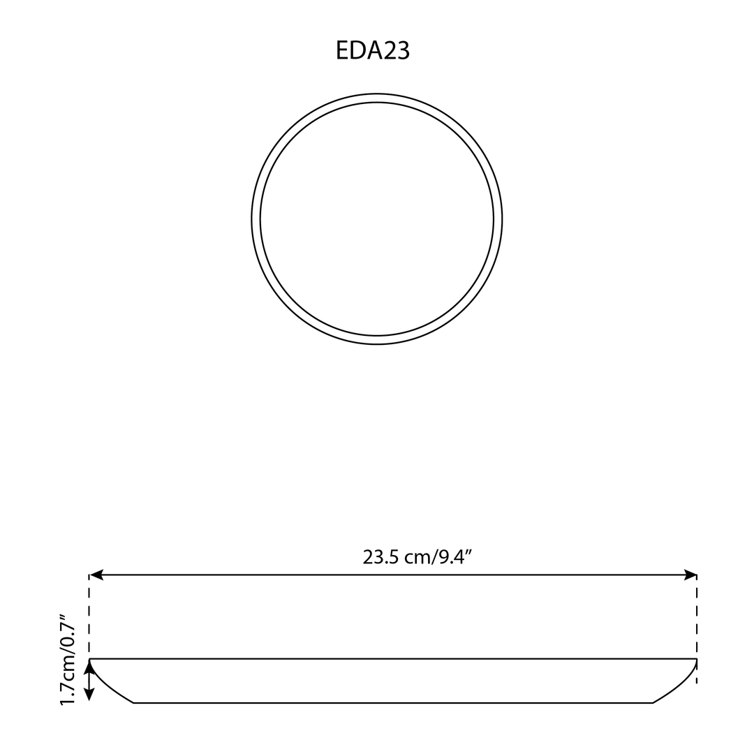 Stoneware Flat Salad/Dinner Plate | Edan 9.4"