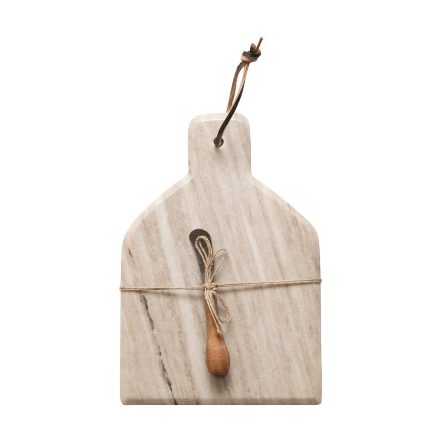 Marble Tray with Canape Knife