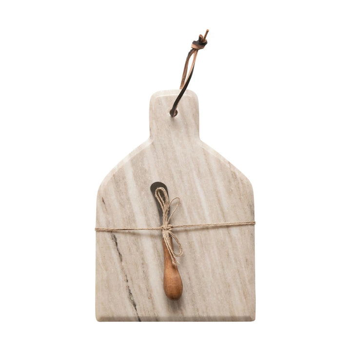 Marble Tray with Canape Knife