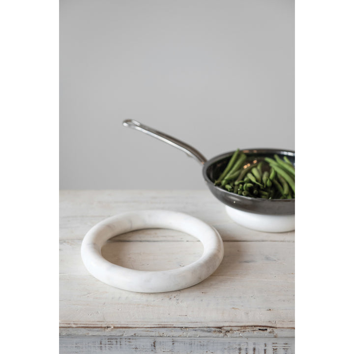 Round Marble Trivets, Set of 2