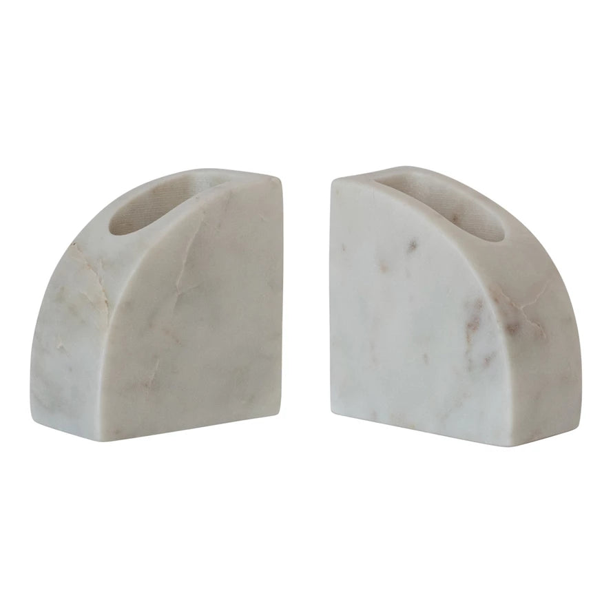 Marble Bookends with Vase