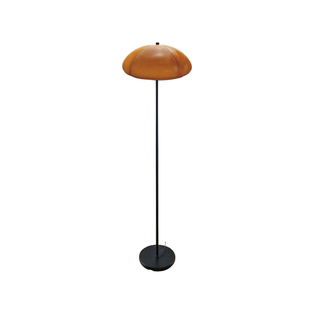 Metal and Amber Floor Lamp