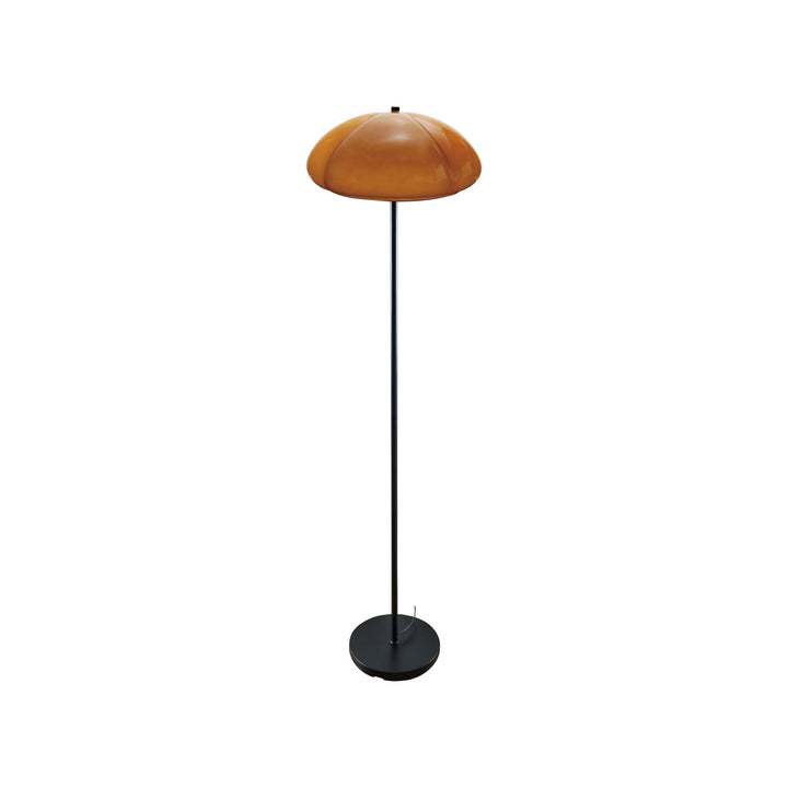 Metal and Amber Floor Lamp