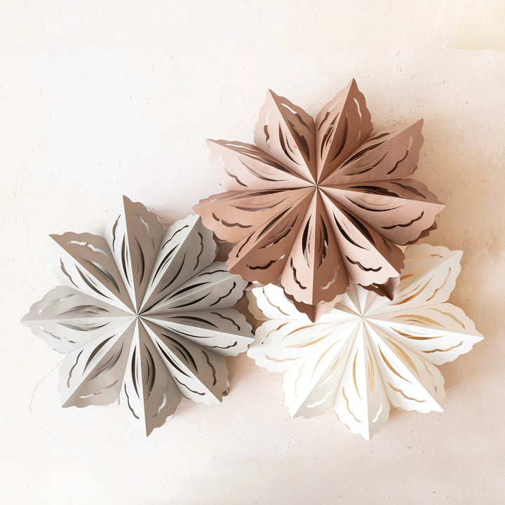 Recycled Paper Folding Snowflake